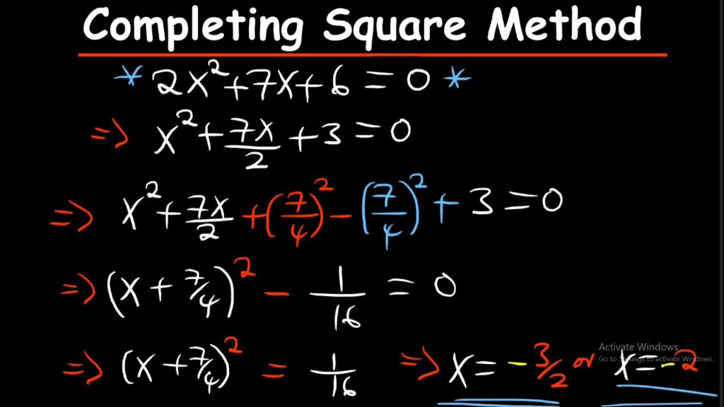 Completing The Square Method Practice Questions YouTube