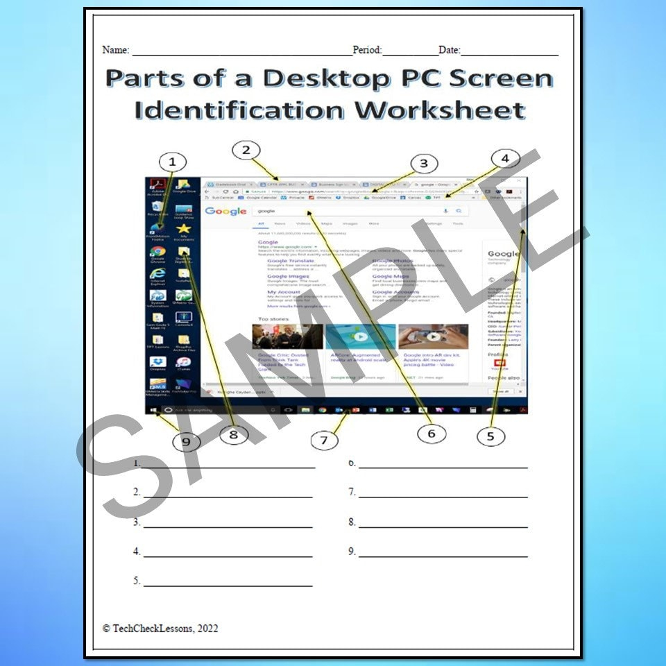 Computer Parts Labeling Activity 6 Worksheets Editable DIGITAL DOWNLOAD Etsy