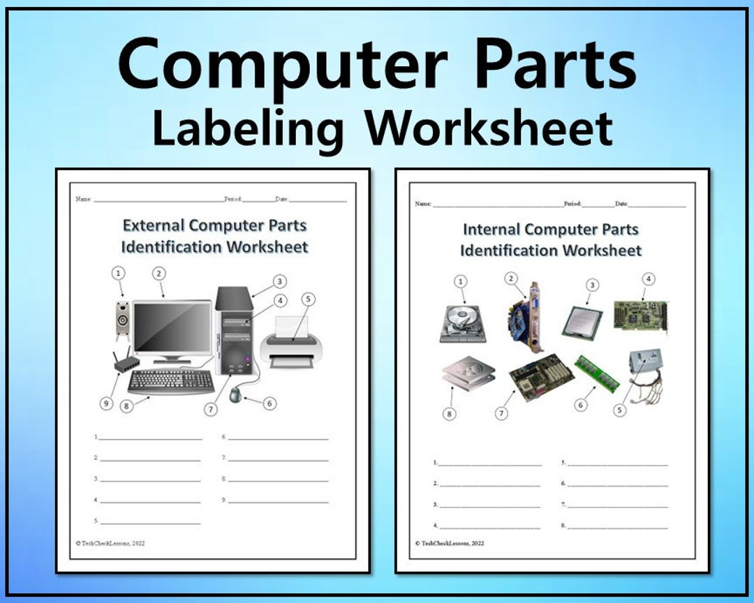 Computer Parts Labeling Activity 6 Worksheets Editable DIGITAL DOWNLOAD Etsy
