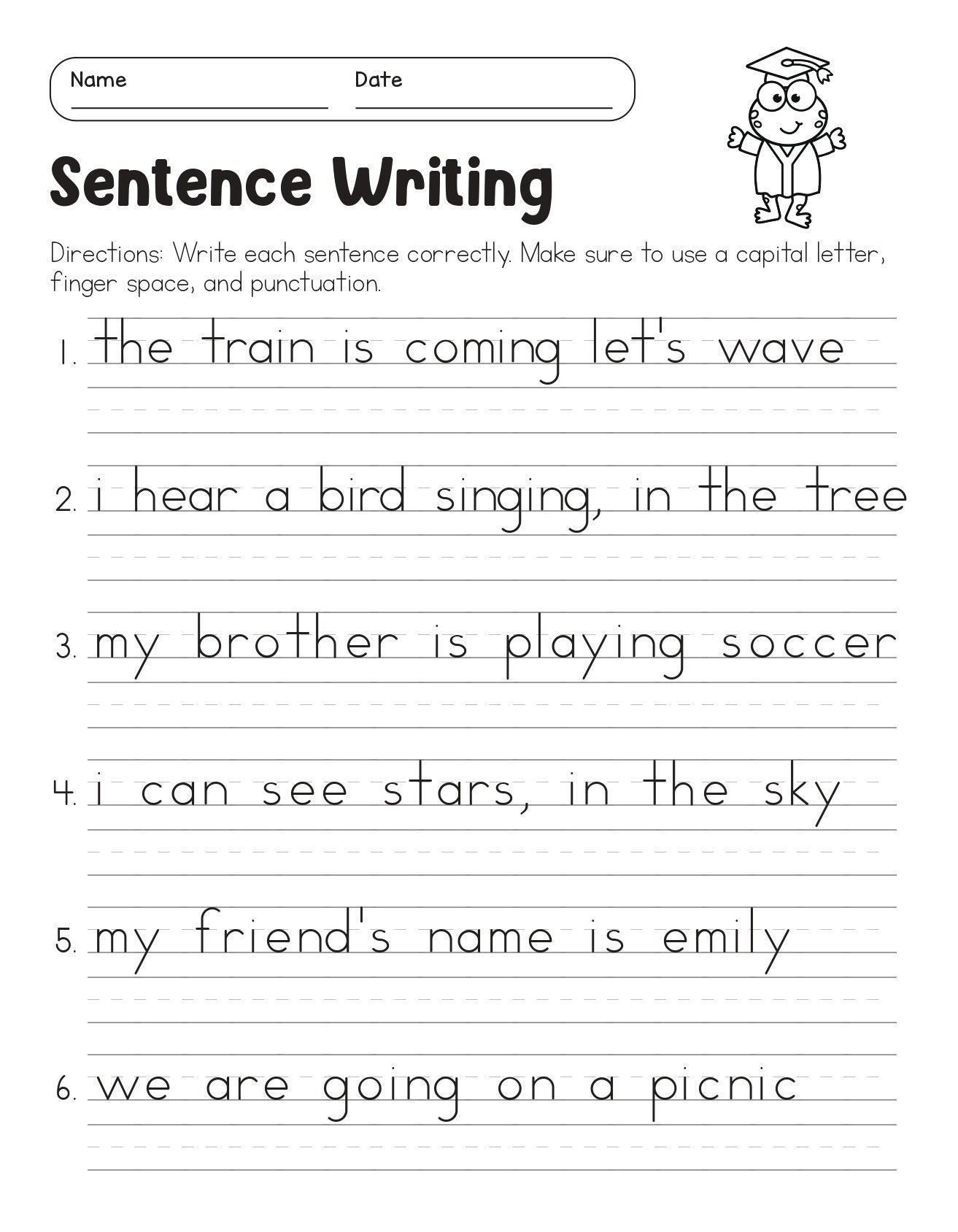 Correct The Sentences Worksheets 10 Page Printable For 1st And 2nd Grade ELA Students ELA Worksheets Sentence Writing ELA Teacher Print Etsy
