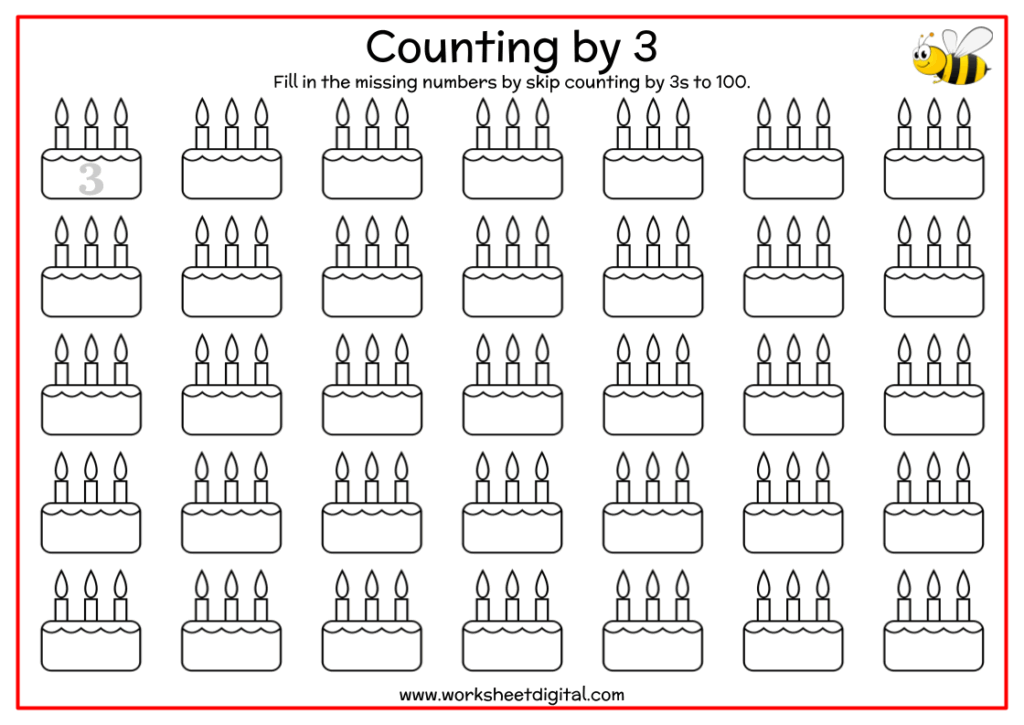 Counting By 3 Worksheet Digital 1 Teacher Made Resources Counting By 3 Worksheet Digital 1 Teacher Made Resources