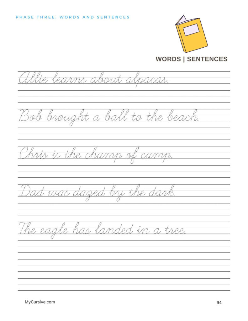 Cursive Sentences Free Worksheets For Practice 2025 