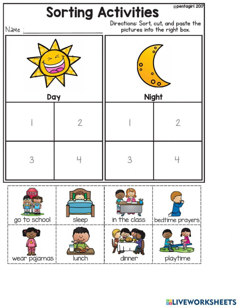 DAY AND NIGHT WORKSHEET Online Exercise For Worksheets Library