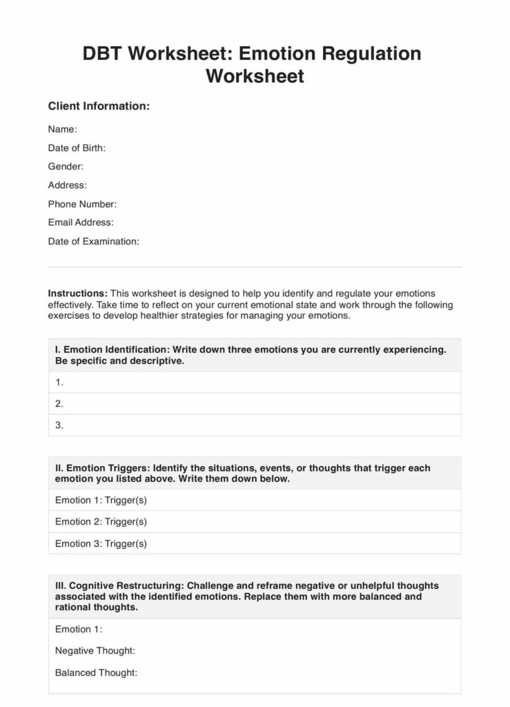 DBT Worksheets