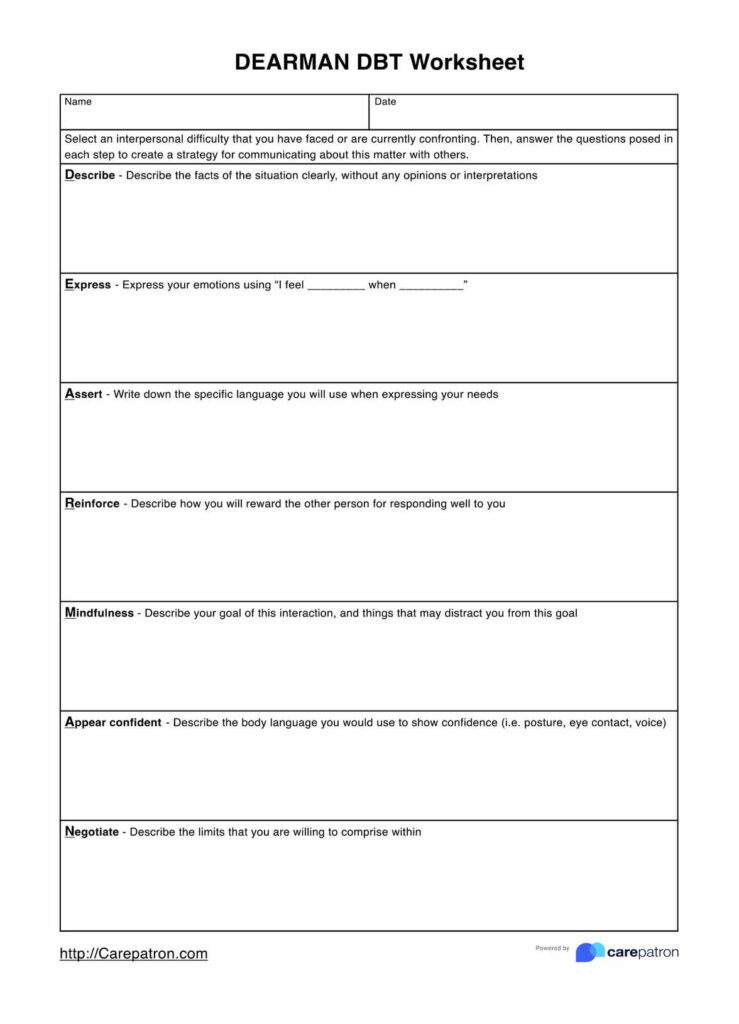 Dearman DBT Worksheets