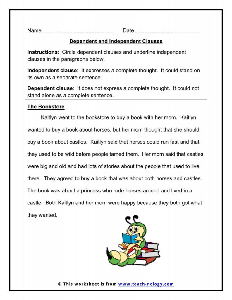 Dependent And Independent Clauses Teach nology