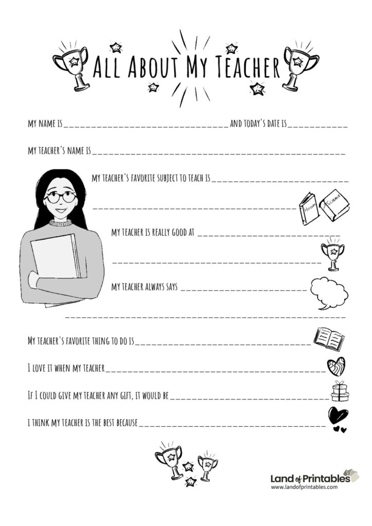 Download Your Free All About My Teacher Land Of Printables Download Your Free All About My Teacher Land Of Printables