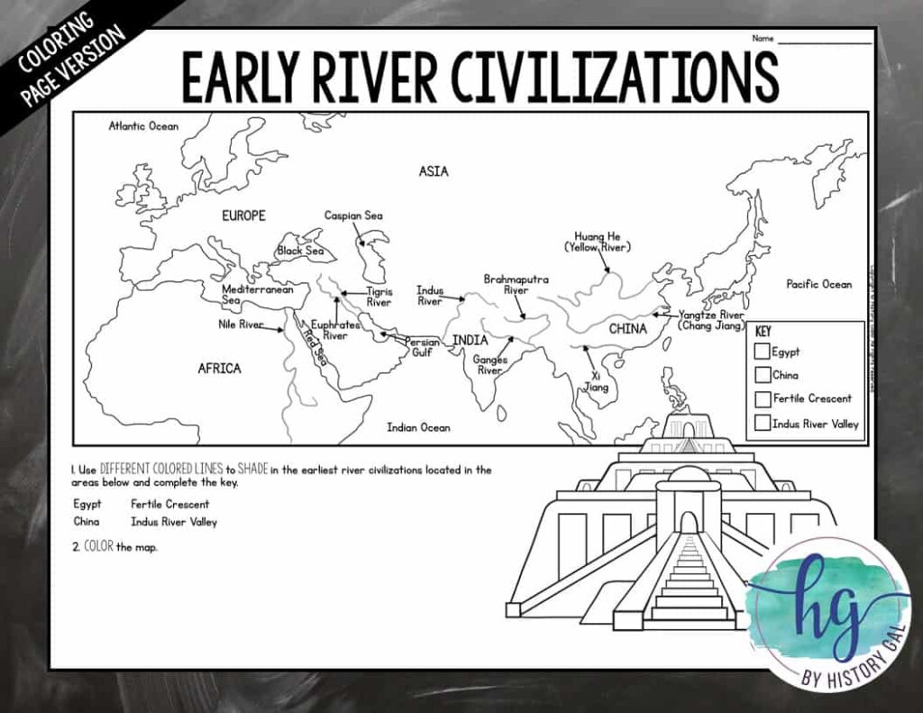 Early River Valley Civilizations Map Activity Print And Digital By History Gal Early River Valley Civilizations Map Activity Print And Digital By History Gal