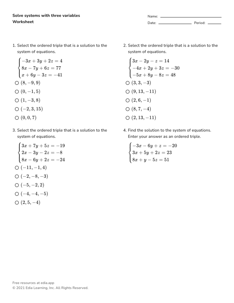 Edia Free Math Homework In Minutes Worksheets Library