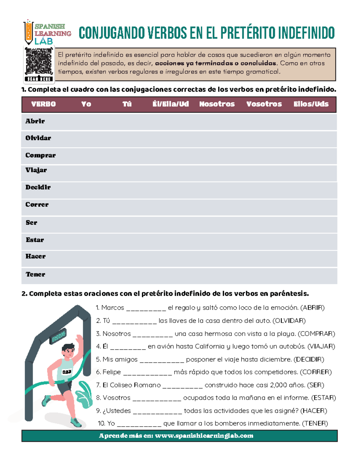 Ejercicio De Conjugaci n El Pret rito Indefinido En Espa ol Studocu