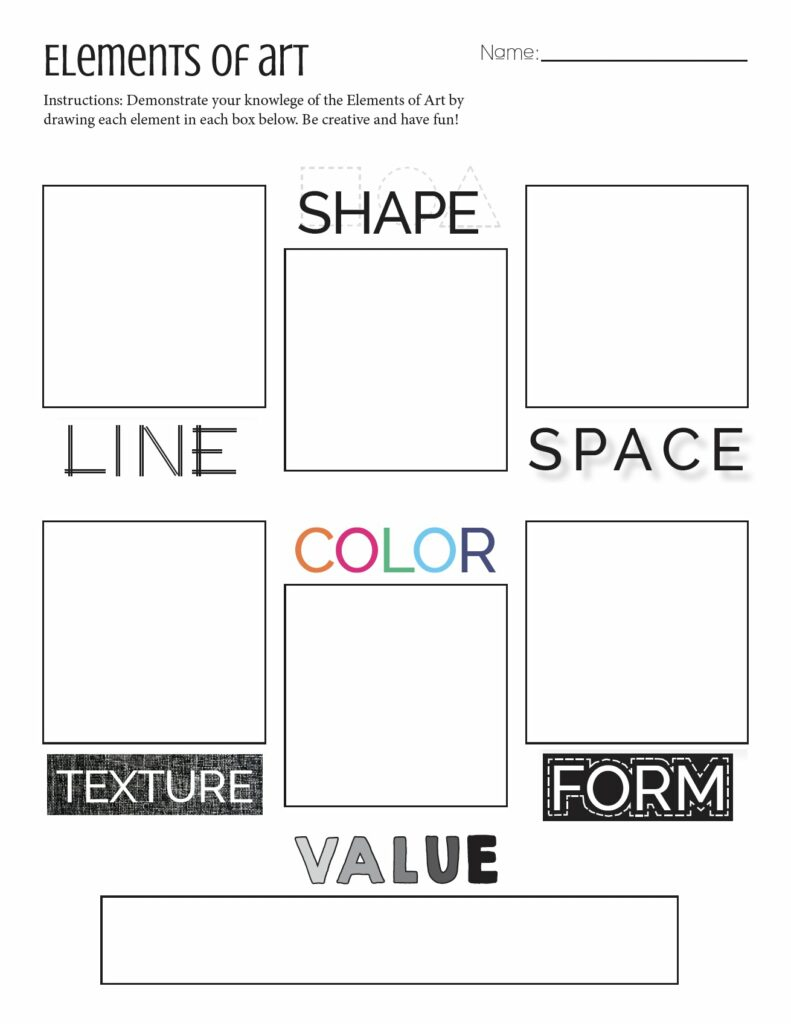 Elements Of Art Principles Of Design Worksheets Brightartlessons