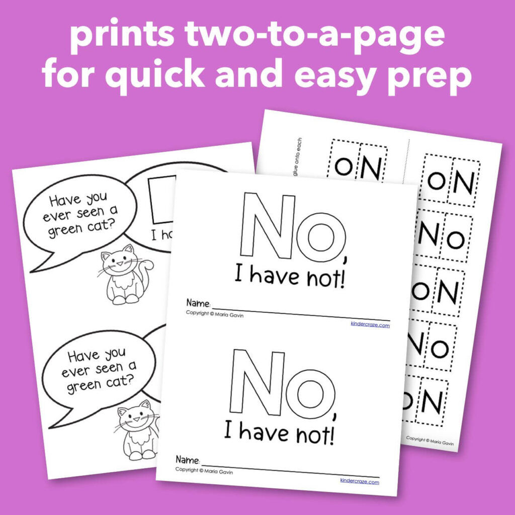 Emergent Reader With Speech Bubbles For Sight Word NO No I Have Not Kinder Craze Emergent Reader With Speech Bubbles For Sight Word NO No I Have Not Kinder Craze
