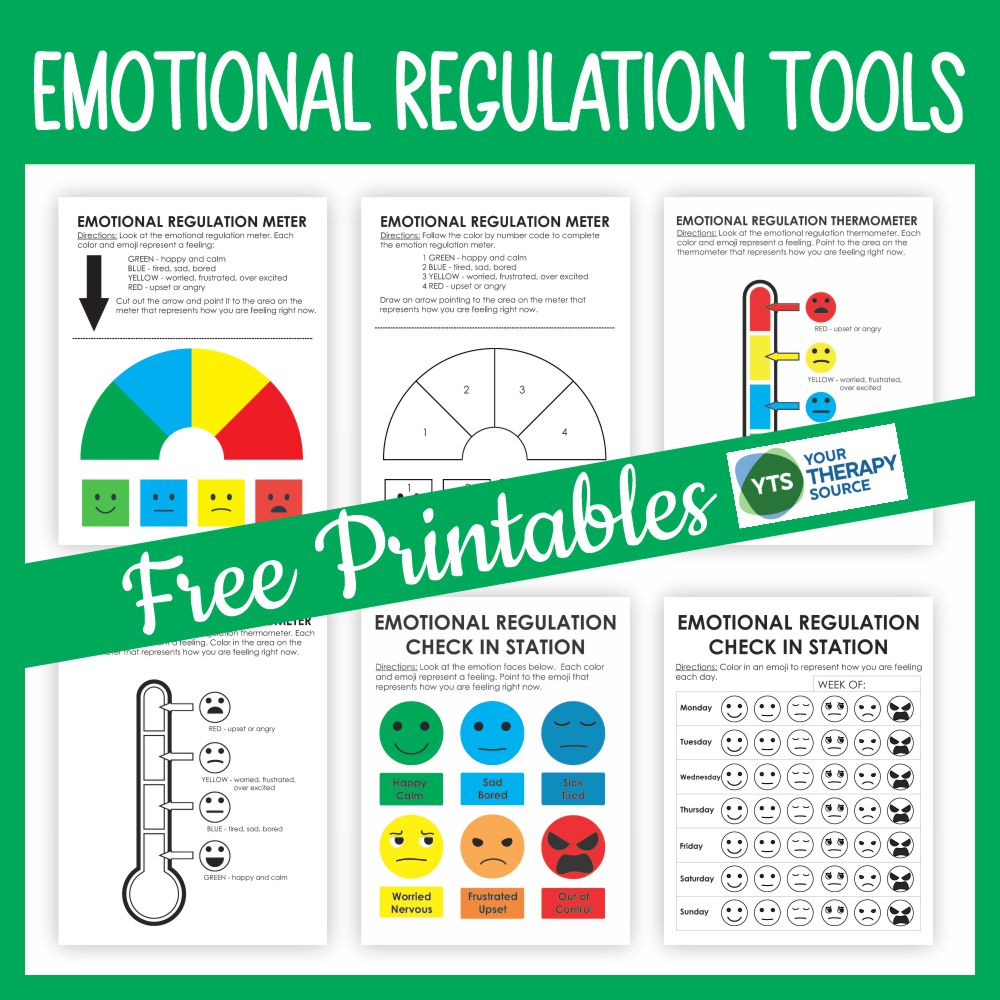 Emotion Regulation Worksheet PDF Packet FREE Your Therapy Source