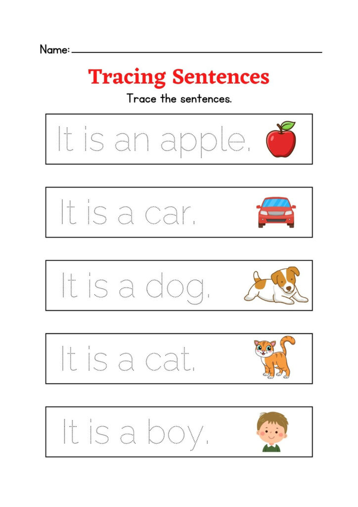 Engaging Tracing Sentences Worksheets For Skillful Learning