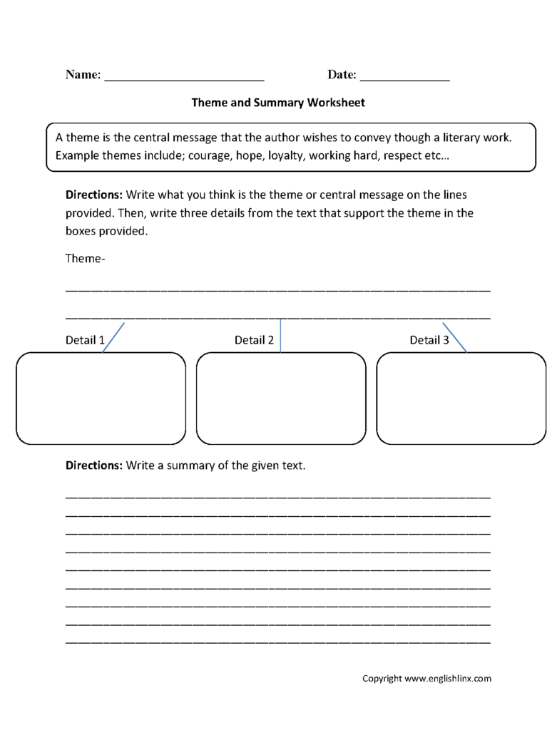 Englishlinx Theme Worksheets