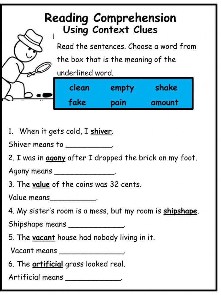 Enhance Your Vocabulary With Context Clues Worksheets Worksheets Library