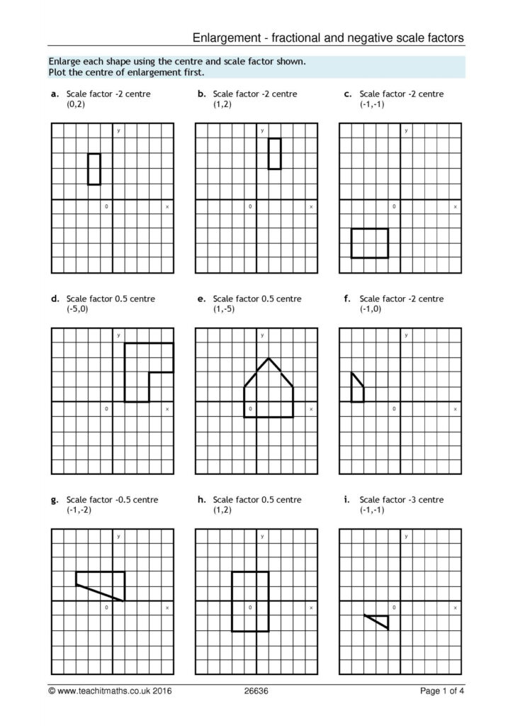 Enlargement Fractional And Negative Scale Factors KS4 Maths Teachit