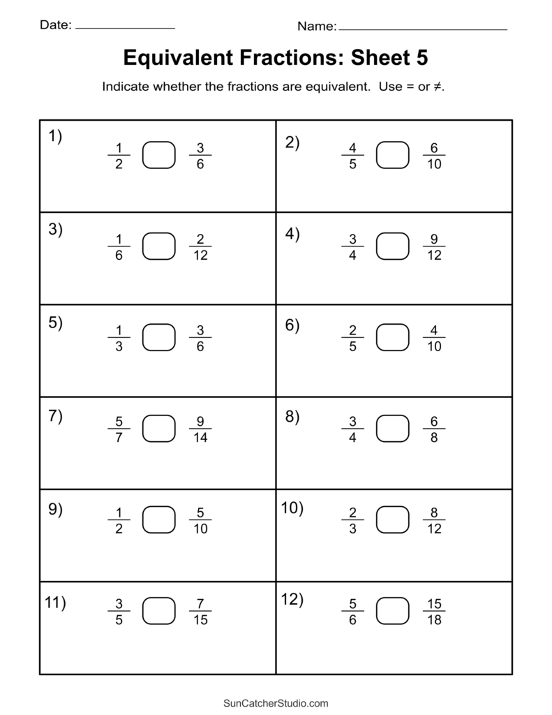 Equivalent Fractions Finding And Writing Equal Fractions Free Printables Lettering SVG Files Tools Apps