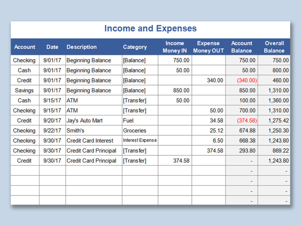 EXCEL Of Income And Expense xlsx WPS Free Templates