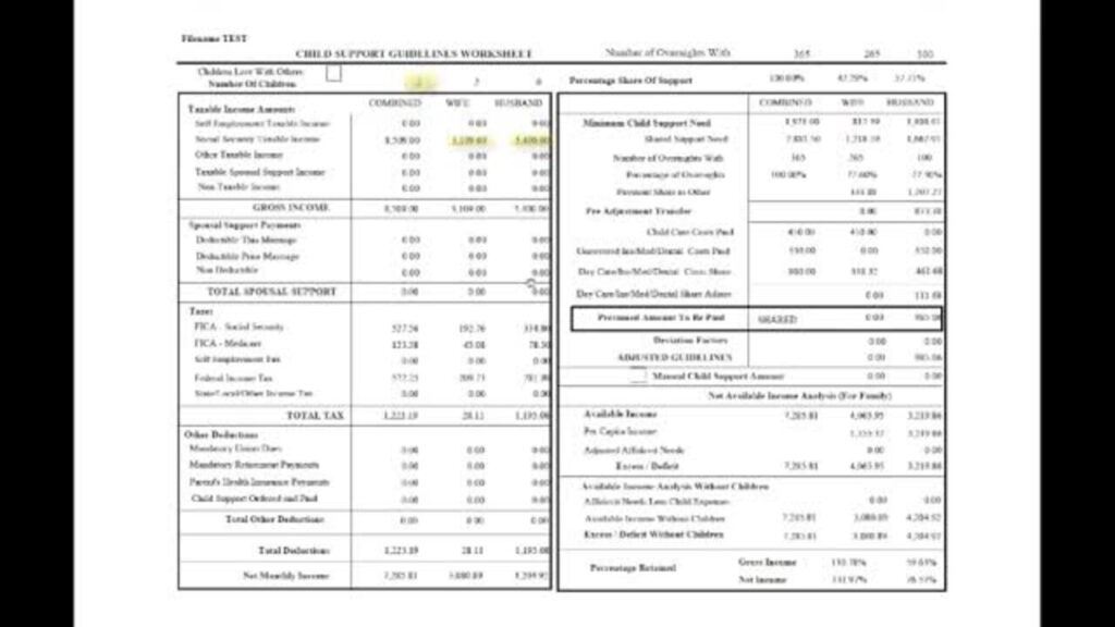 Explanation Of A Florida Child Support Guidelines Worksheet Law Office Of A James Mullaney Explanation Of A Florida Child Support Guidelines Worksheet Law Office Of A James Mullaney