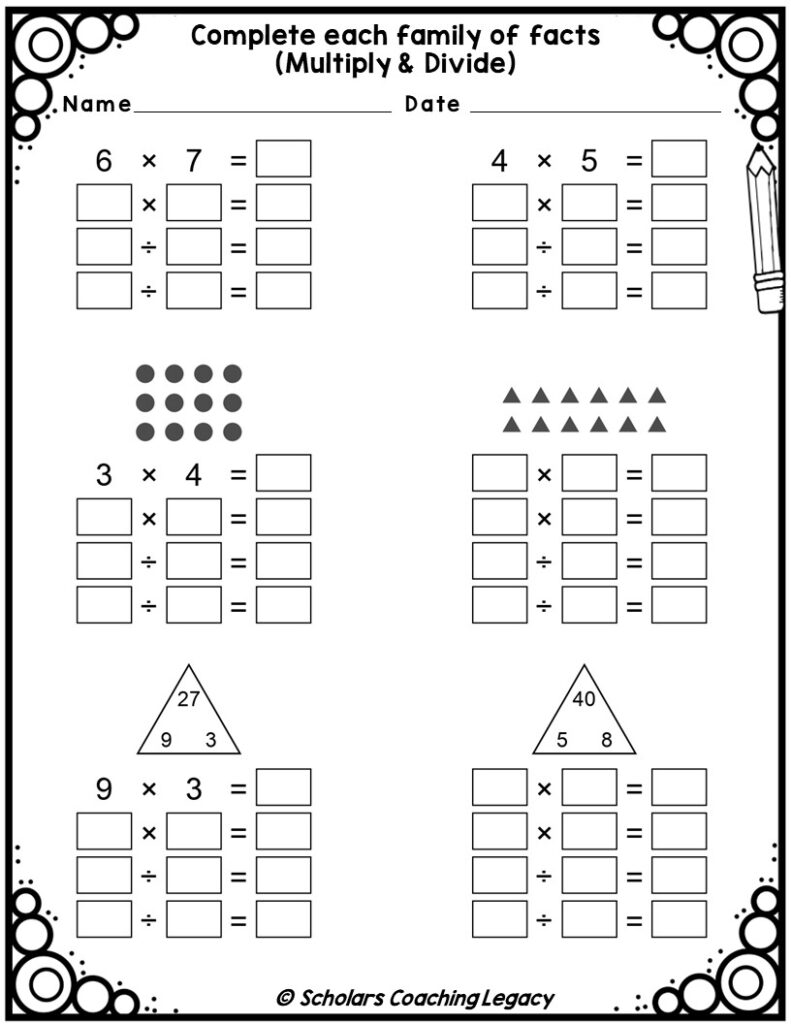 Fact Families Multiplication Division Worksheet Math Problems Made By Teachers Fact Families Multiplication Division Worksheet Math Problems Made By Teachers