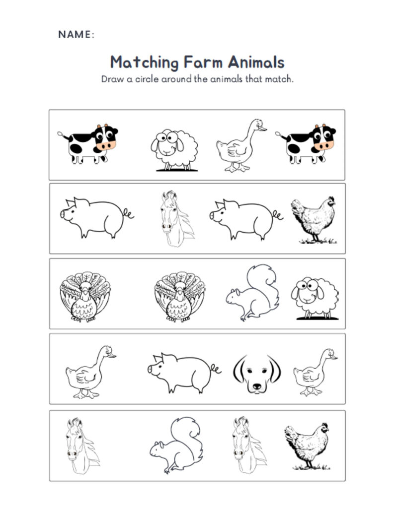 Farm Animals Worksheets Etsy Farm Animals Worksheets Etsy