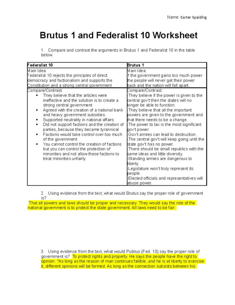 Federalist No 70 The Importance Of A Strong Executive Leadership Studocu