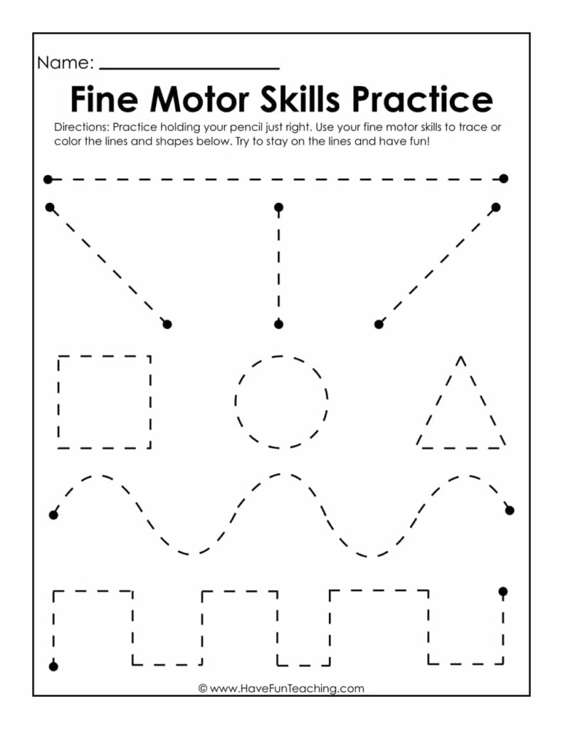 Fine Motor Skills Practice Worksheet By Teach Simple