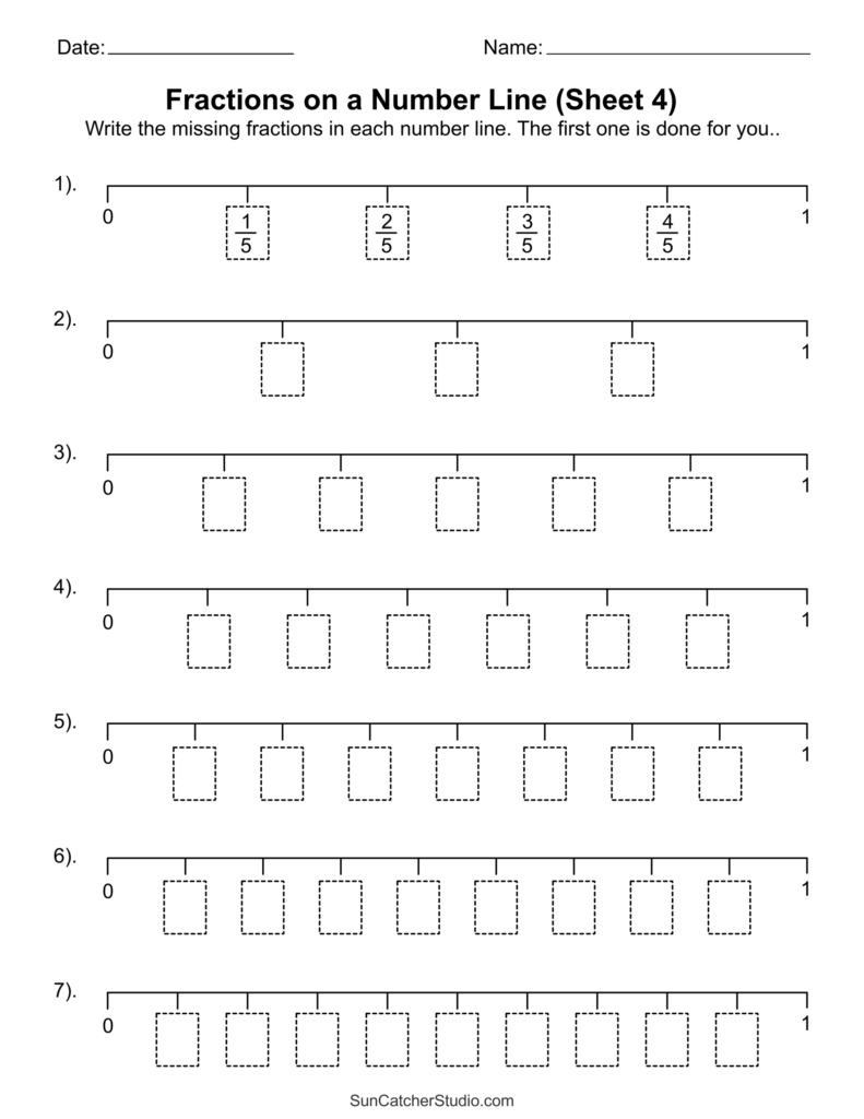 Fractions On A Number Line Printable Worksheets Free Printables Lettering SVG Files Tools Apps