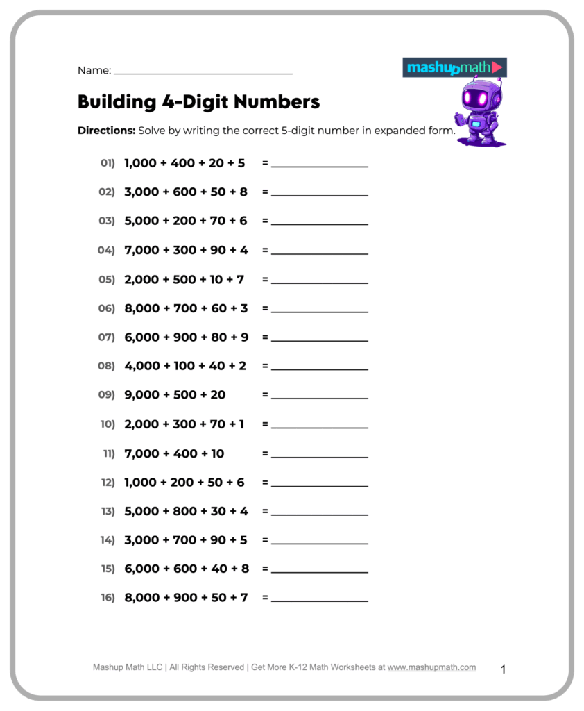 Free 5th Grade Math Worksheets Printable W Answers Mashup Math