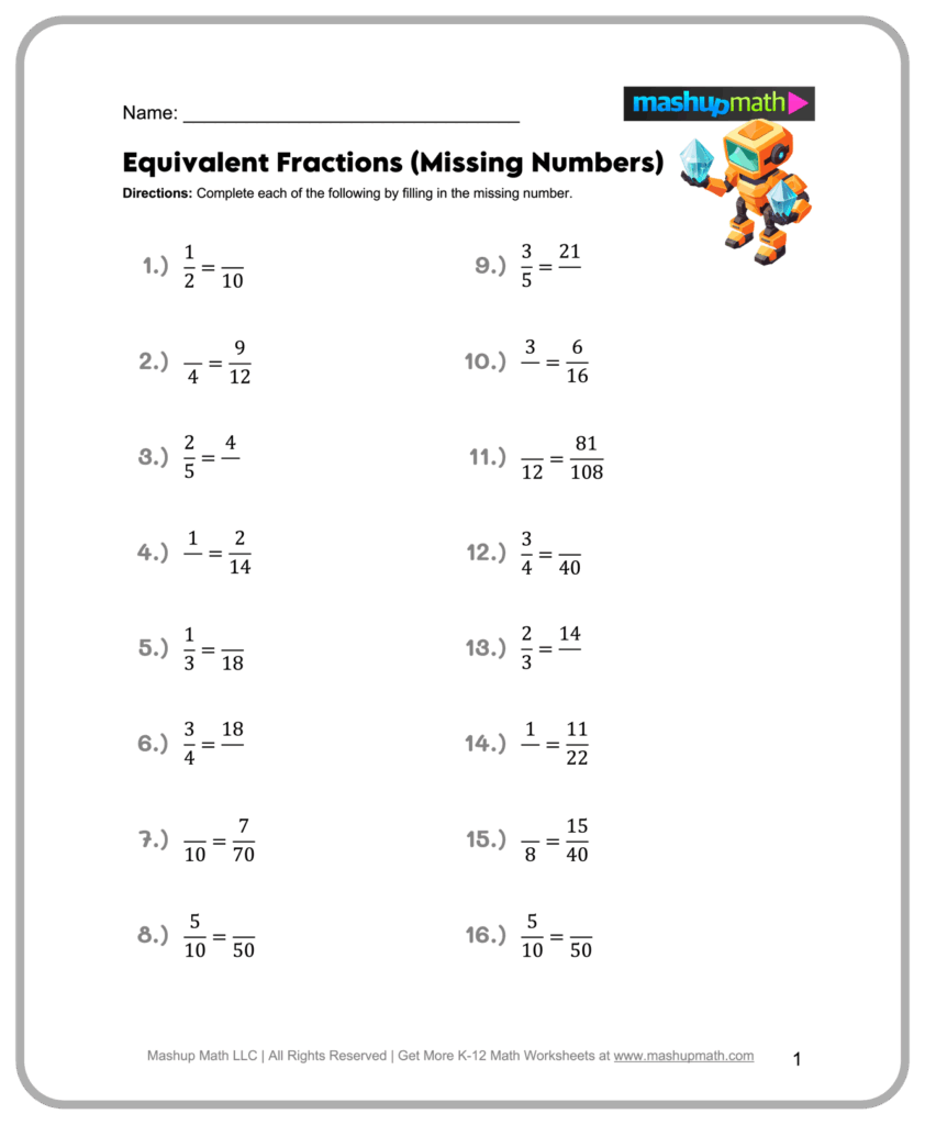 Free 6th Grade Math Worksheets Printable W Answers Mashup Math