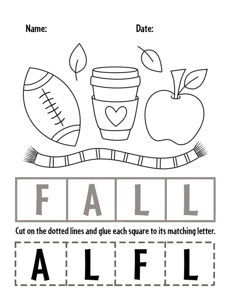 Free Fall Worksheets For Preschool The Hollydog Blog