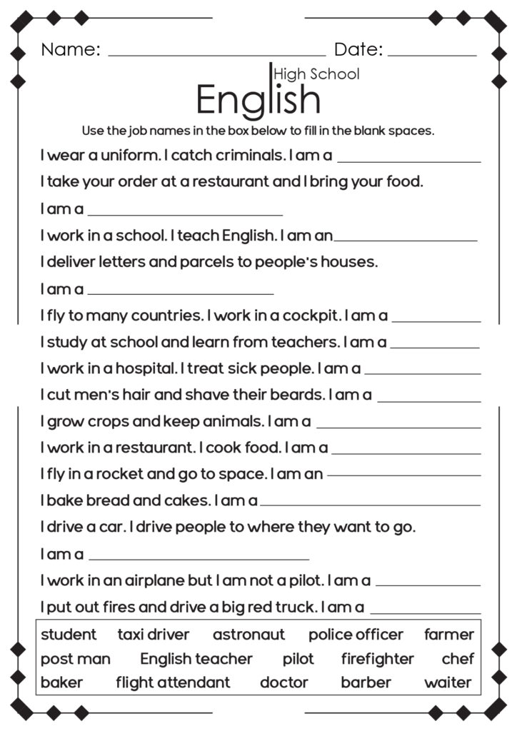 Free Free Printable High School English Worksheet Download Free Free Printable High School English Worksheet Png Images Free Worksheets On Clipart Library
