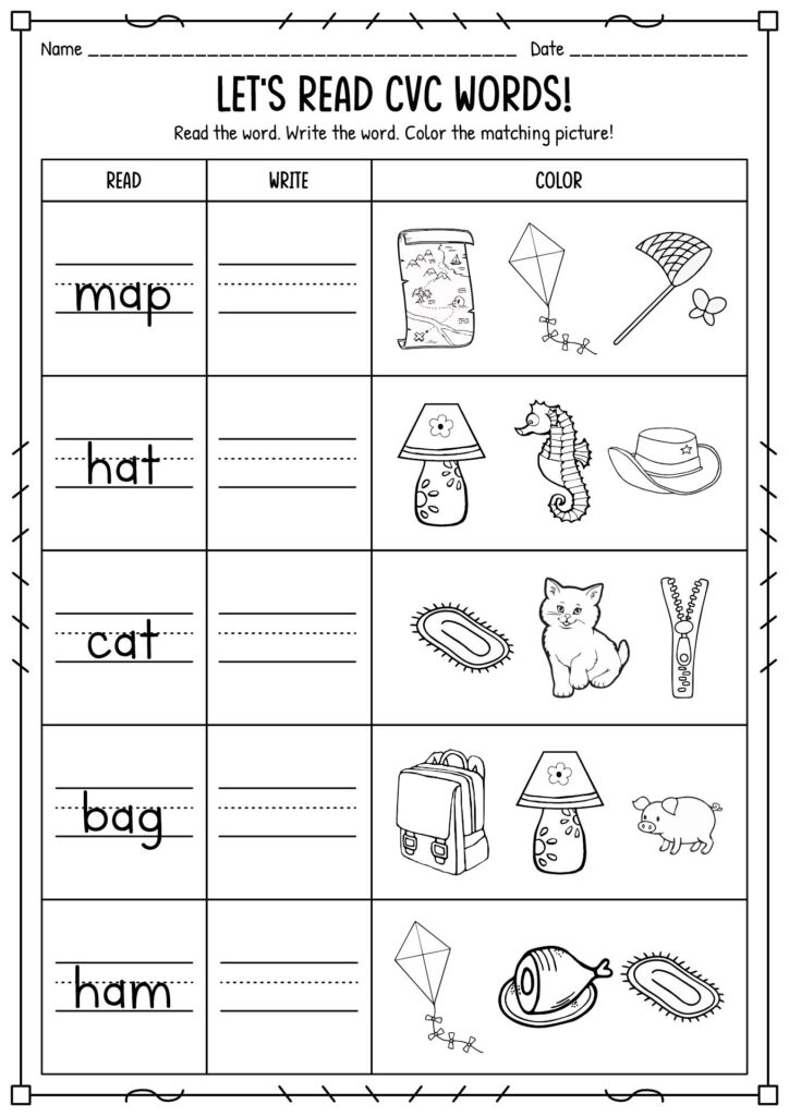 Free Kindergarten Language Arts Worksheets Printable Activities For Kids