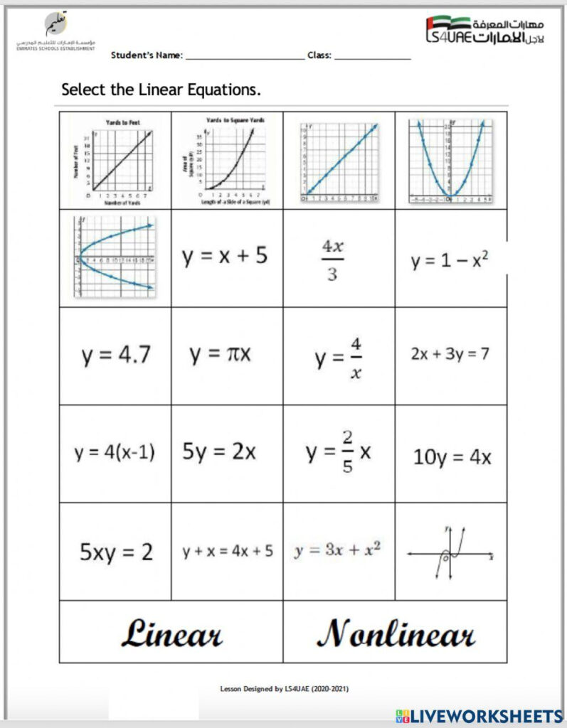 Free Linear And Nonlinear Worksheet Download Free Linear And Nonlinear Worksheet Png Images Free Worksheets On Clipart Library