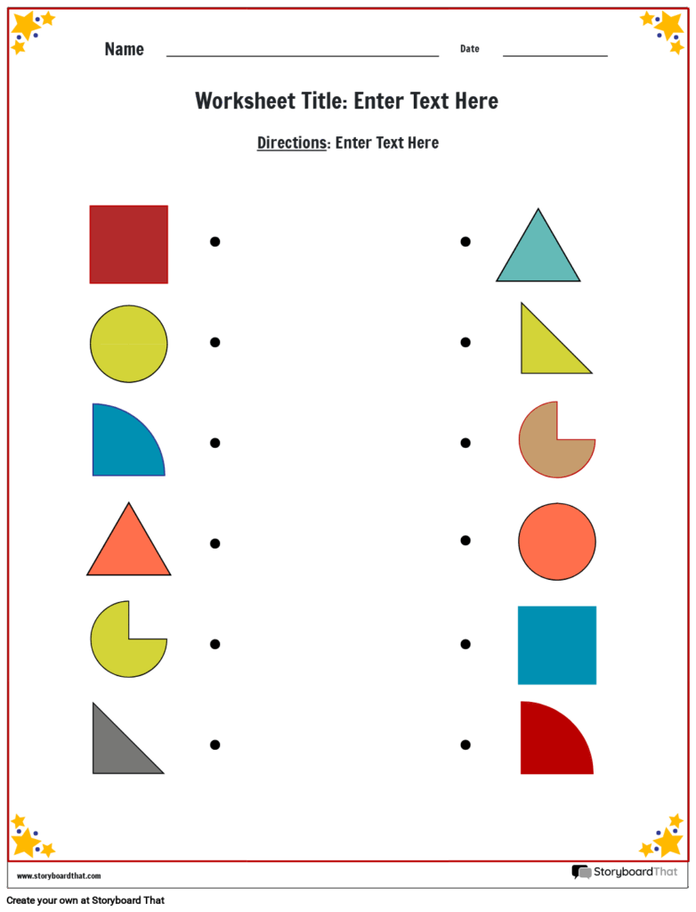 Free Matching Shapes Worksheets By Storyboard That