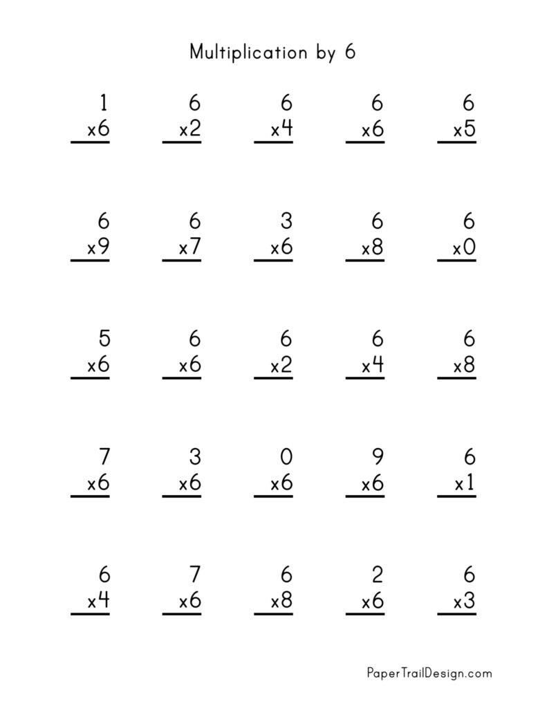 Free Multiplication Worksheets 1 12 Paper Trail Design