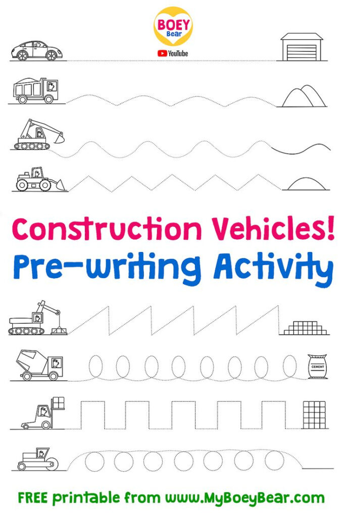  Free Pre writing Activities Worksheets Preschool Toddlers BOEY Bear