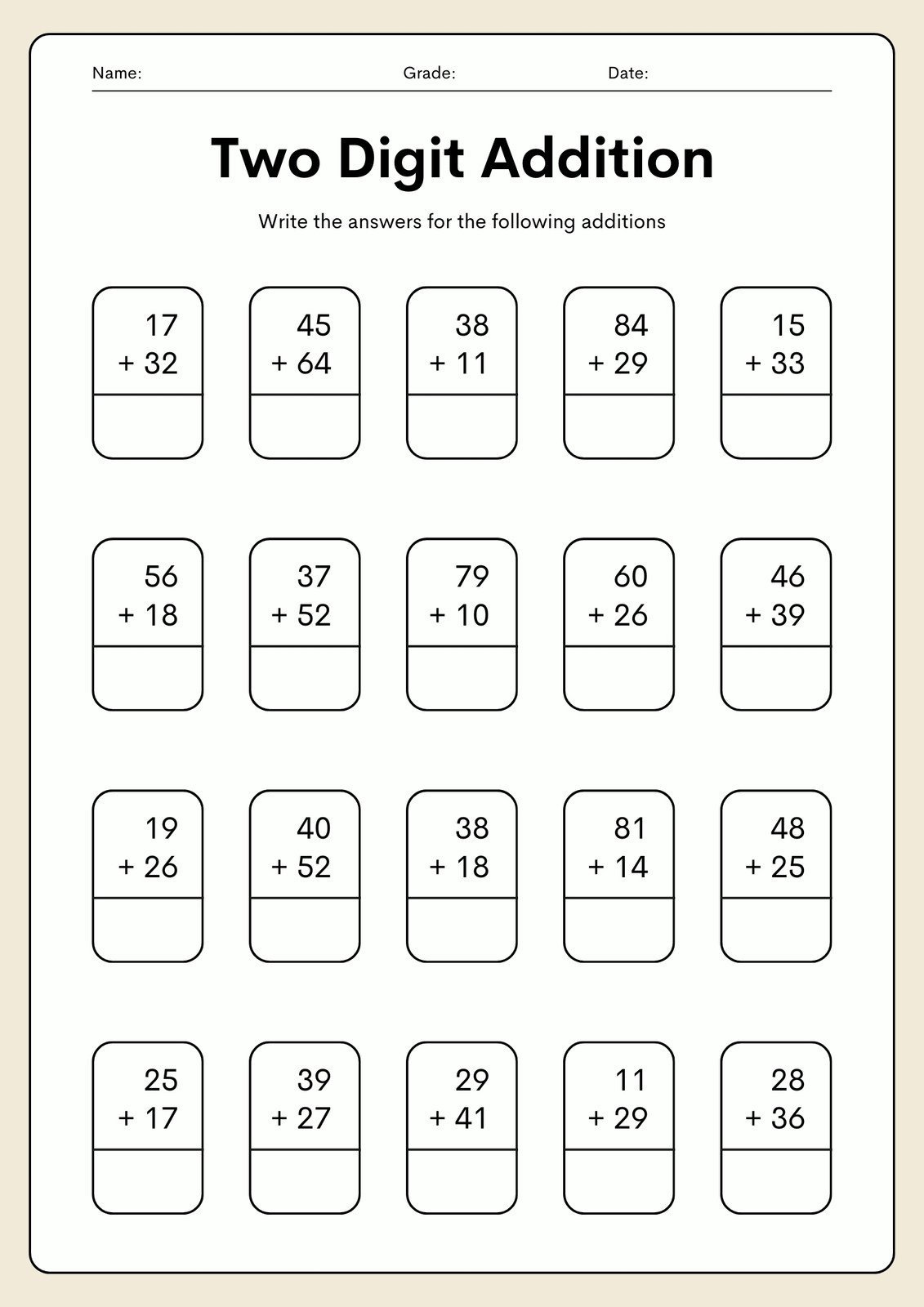 Free Printable 2nd Grade Math Worksheets Canva