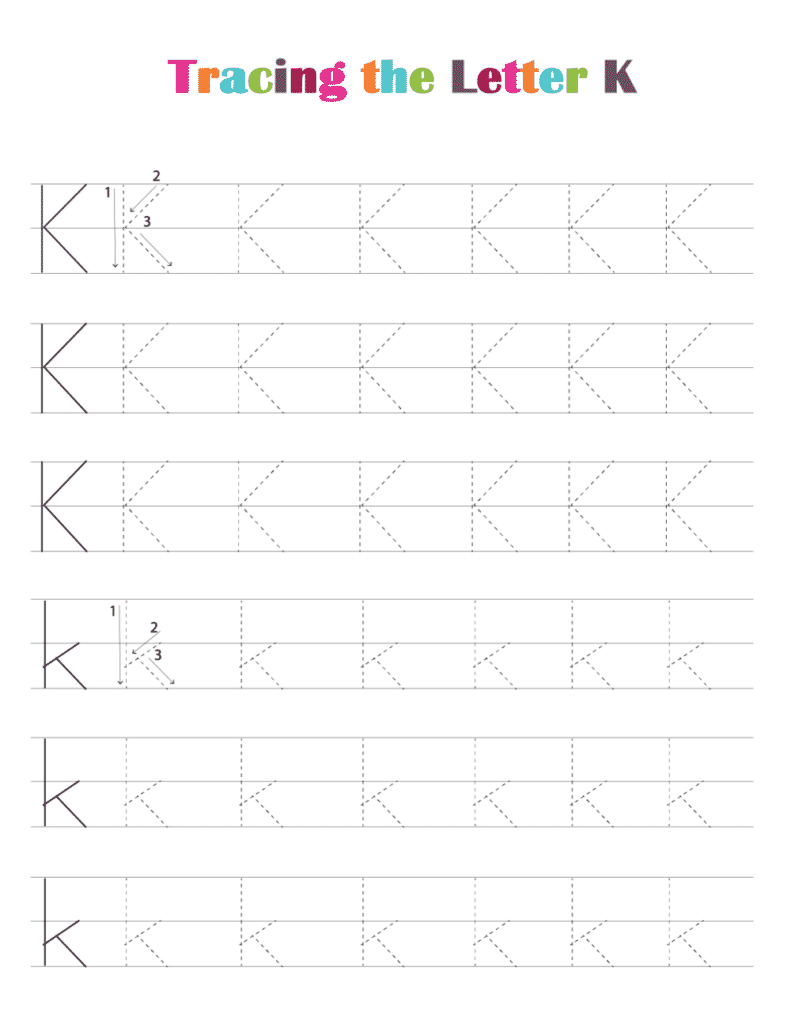 Free Printable Alphabet Tracing Worksheets PDF Letter K Free Printable Alphabet Tracing Worksheets PDF Letter K