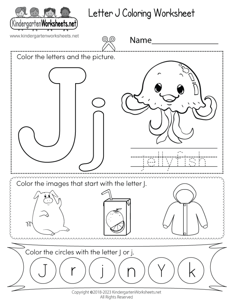 Free Printable Letter J Coloring Worksheet