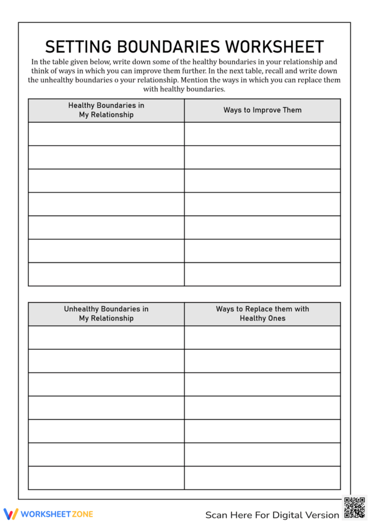 Free Printable Setting Boundaries Worksheet Printable Party Favors