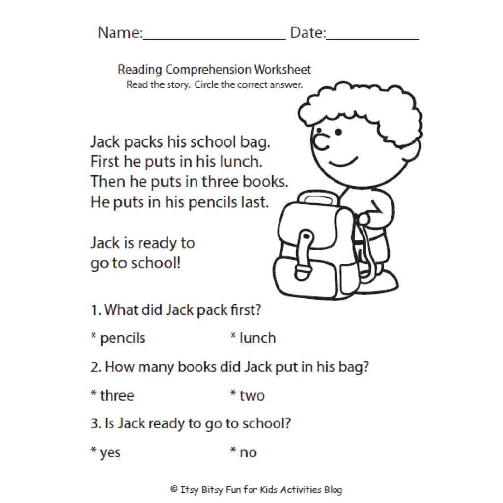 Free Reading Comprehension Worksheets For Back To School Kindergarten 1st Grade Kids Activities Blog Free Reading Comprehension Worksheets For Back To School Kindergarten 1st Grade Kids Activities Blog