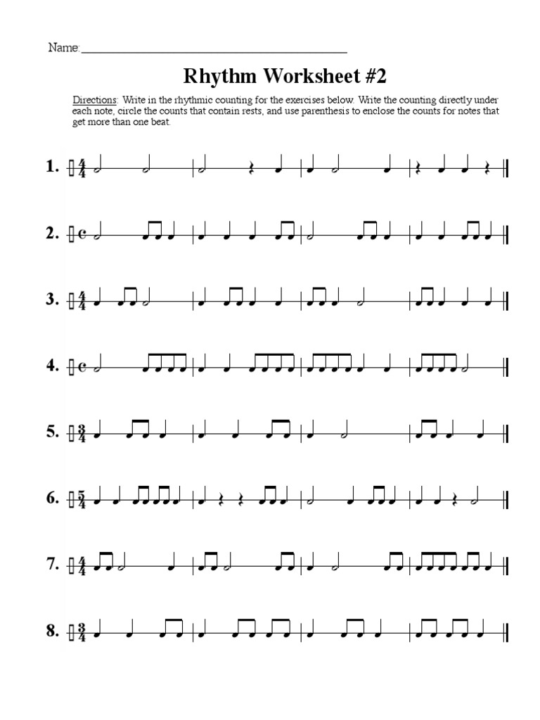 Free Rhythm Counting Worksheet Download Free Rhythm Counting Worksheet Png Images Free Worksheets On Clipart Library