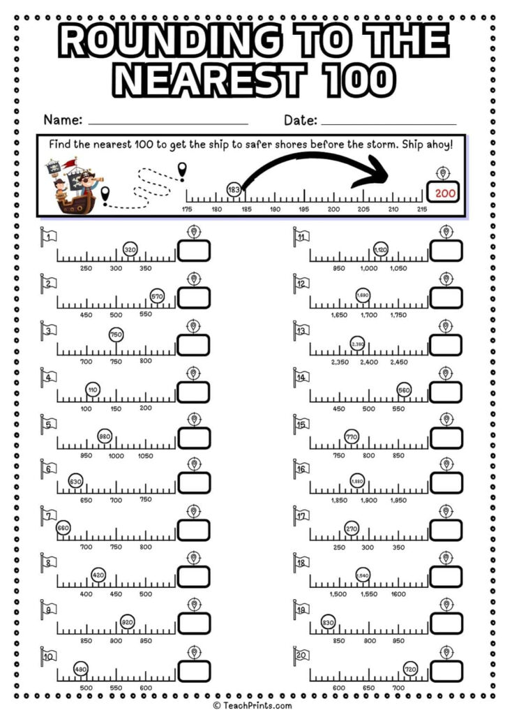 Free Rounding To The Nearest 100 Worksheets Teach Prints