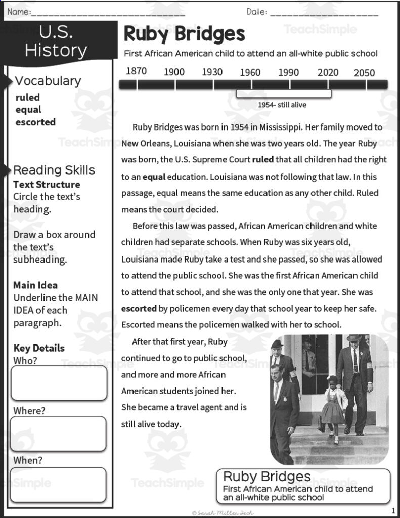 Free Ruby Bridges Worksheet For Third Grade Download Free Ruby Bridges Worksheet For Third Grade Png Images Free Worksheets On Clipart Library
