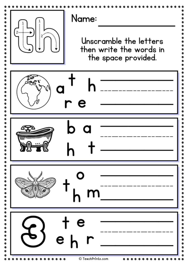 Free Th Worksheets Teach Prints Free Th Worksheets Teach Prints