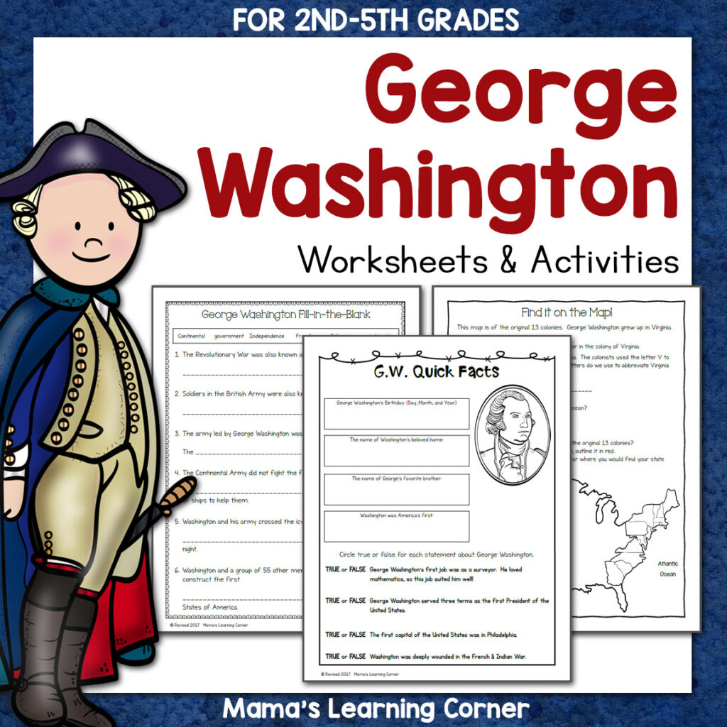 George Washington Worksheets Mamas Learning Corner