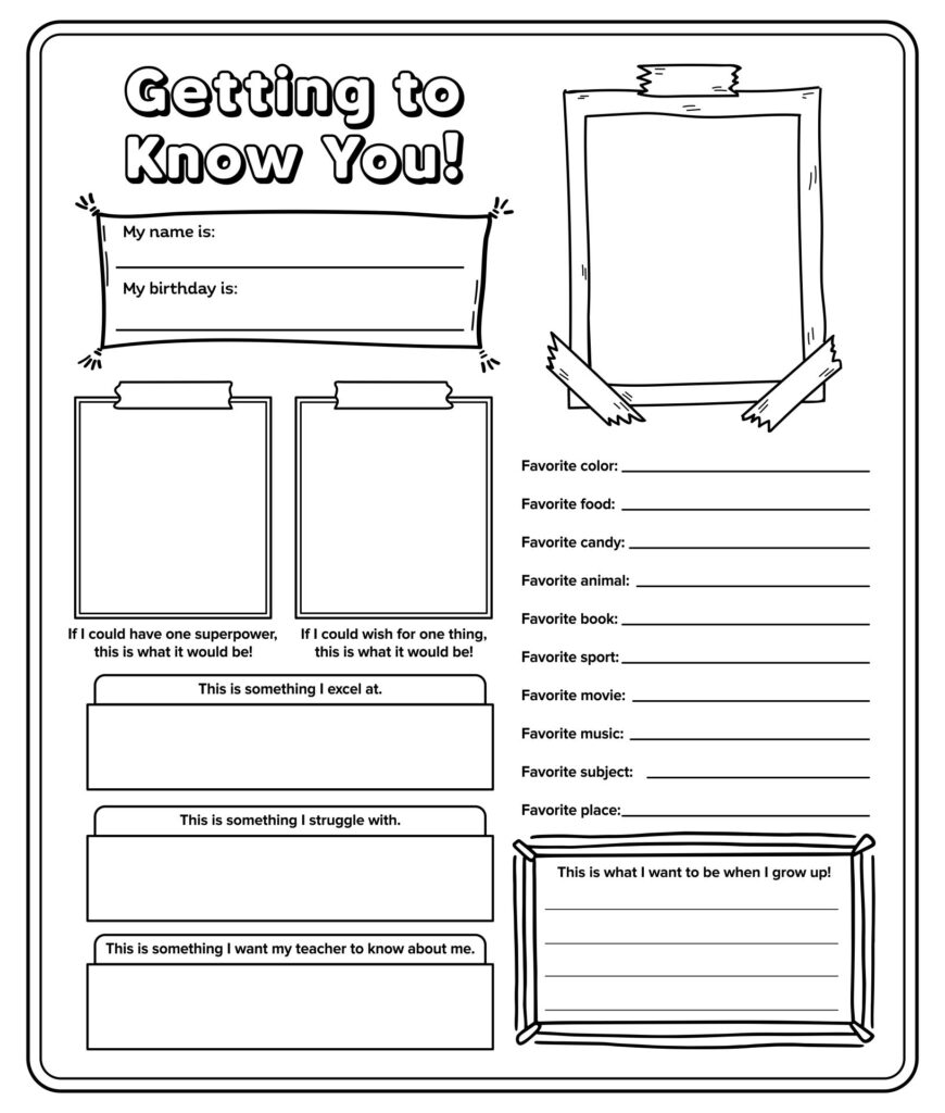 Getting To Know Student 10 Free PDF Printables Printablee