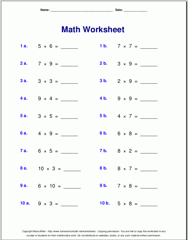 Grade 4 Multiplication Worksheets Grade 4 Multiplication Worksheets